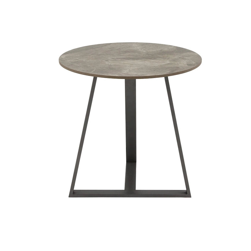 Tavolino Jurmala Glossy Sintered Stone con base in metallo grigio di iNSPIRE Q Modern