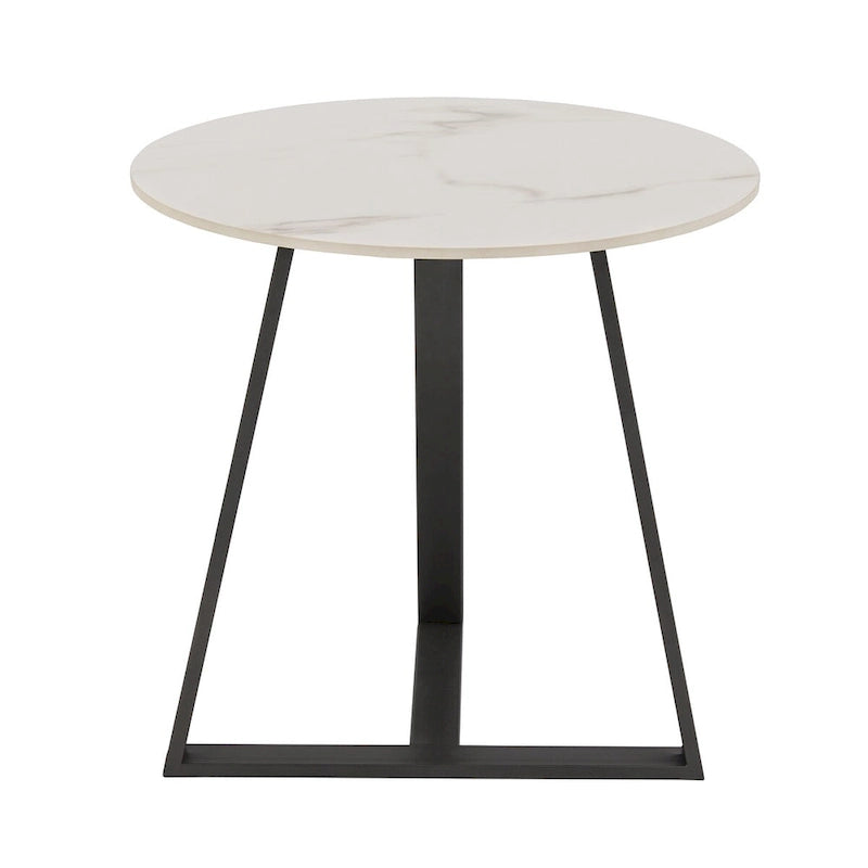 Tavolino Jurmala Glossy Sintered Stone con base in metallo grigio di iNSPIRE Q Modern