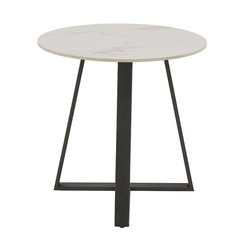 Tavolino Jurmala Glossy Sintered Stone con base in metallo grigio di iNSPIRE Q Modern