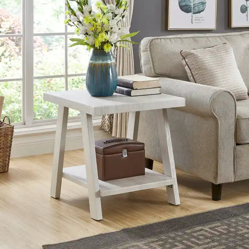 Ensemble table basse 3 pièces avec étagère en bois, style contemporain
