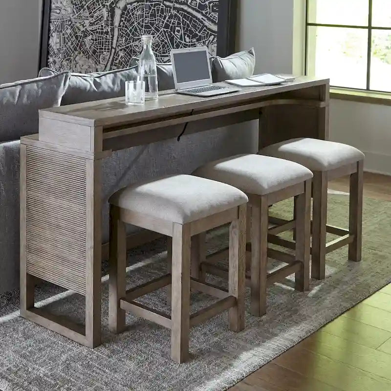 Set Tavolo Consolle da Bar 4 Pezzi Bartlett Field Dusty Taupe