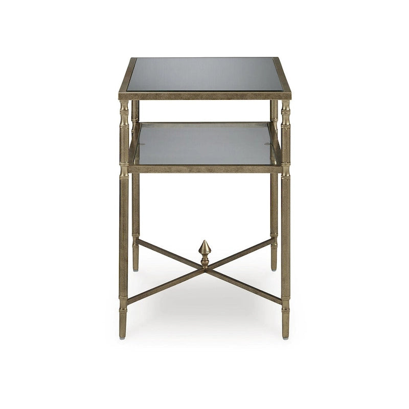 Signature Design by Ashley Cloverty, Tavolino finale dorato - 25.75 L x 18 P x 26 H