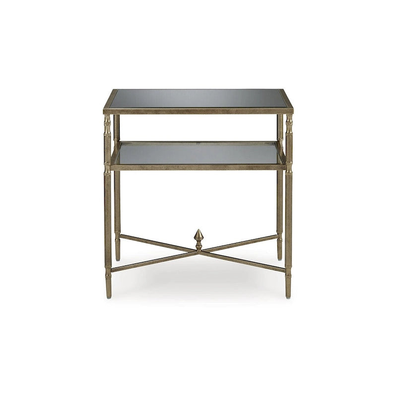 Signature Design by Ashley Cloverty, Tavolino finale dorato - 25.75 L x 18 P x 26 H