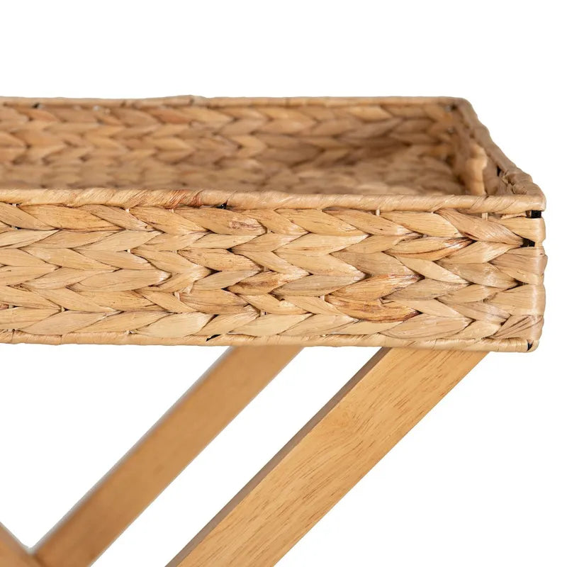Table de service pliable Christiansen Natural Hyacinth avec plateau amovible