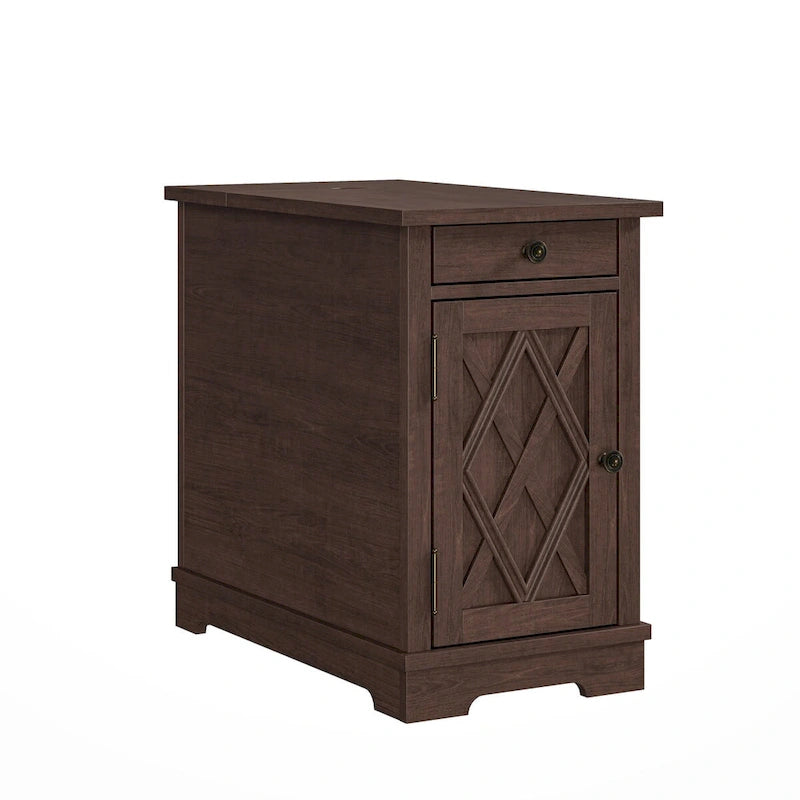 Tavolino/Comodino con ricarica classica con porte USB e vano portaoggetti - 58,4 cm di altezza
