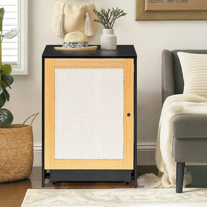 Cat Litter Box Enclosure, Hidden Cat Washroom, Kitty End Table, Litter cabinet with sisal door