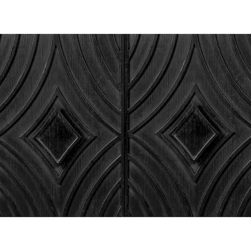 Madia Buffet Mobile Contenitore da Cucina Credenza con 4 Ante a Motivo Diamantato Convesso e 2 Ripiani Tavolino Console d'Accento