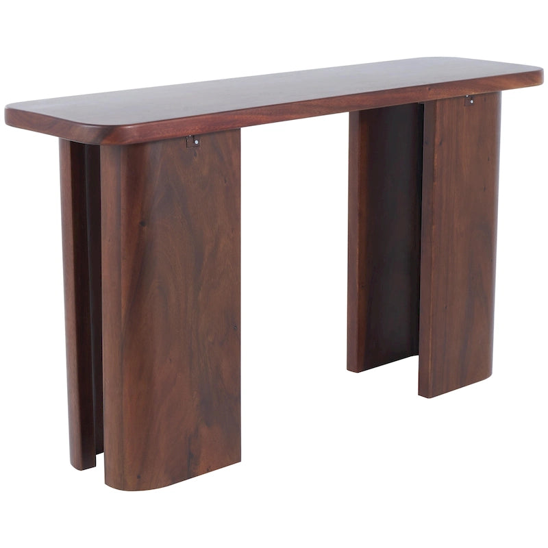 Consolle in legno con pannelli a gambe curve - Marrone Scuro - Roche River Decor