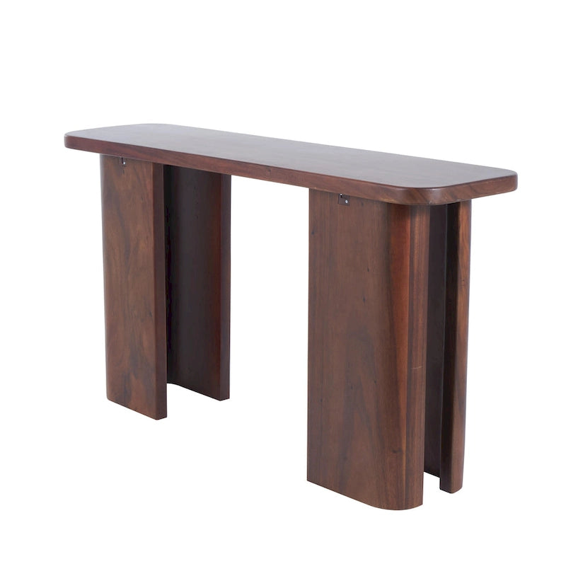 Consolle in legno con pannelli a gambe curve - Marrone Scuro - Roche River Decor