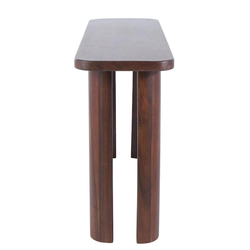 Consolle in legno con pannelli a gambe curve - Marrone Scuro - Roche River Decor