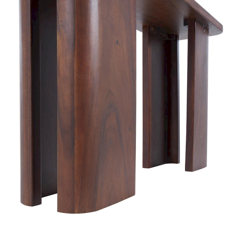 Consolle in legno con pannelli a gambe curve - Marrone Scuro - Roche River Decor