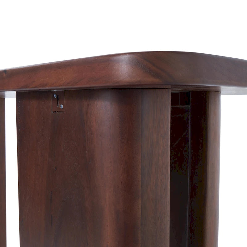 Consolle in legno con pannelli a gambe curve - Marrone Scuro - Roche River Decor
