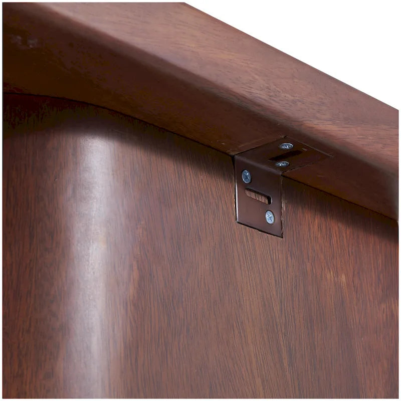 Consolle in legno con pannelli a gambe curve - Marrone Scuro - Roche River Decor