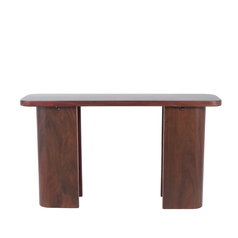 Consolle in legno con pannelli a gambe curve - Marrone Scuro - Roche River Decor