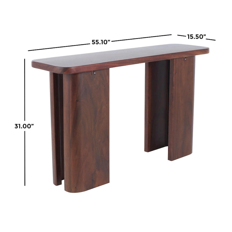 Consolle in legno con pannelli a gambe curve - Marrone Scuro - Roche River Decor