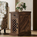 Table d'appoint en bois de 65 cm de haut, Table de chevet pour chambre à coucher, Marron rustique - 60 cm L x 30 cm l x 65 cm H