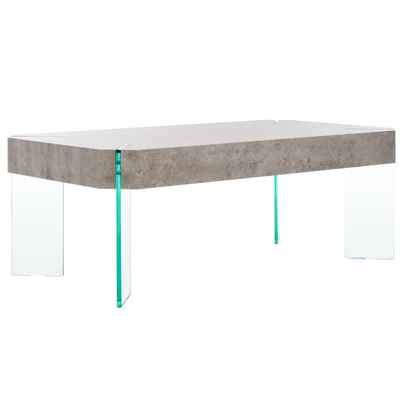 Tavolino da caffè rettangolare contemporaneo SAFAVIEH Home Katelyn con gambe in vetro - 43Px24Lx16A