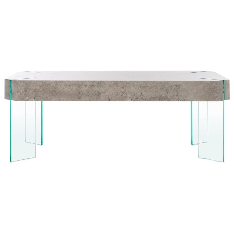 Tavolino da caffè rettangolare contemporaneo SAFAVIEH Home Katelyn con gambe in vetro - 43Px24Lx16A