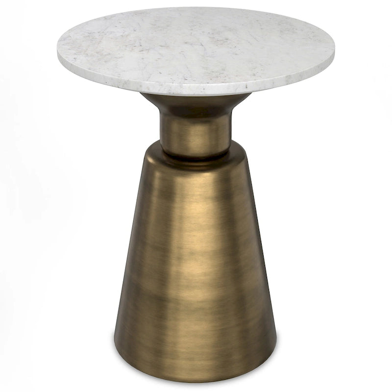 WYNDENHALL Viviana Tavolino laterale moderno in metallo da 40 cm in ottone anticato - 40 cm di larghezza