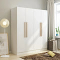 Armadio moderno freestanding in legno massiccio con ripiani