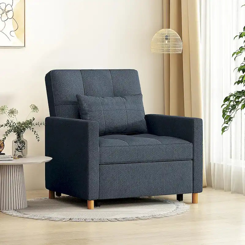 AECOJOY Poltrona Letto 3 in 1 con Cuscino e Schienale Convertibile