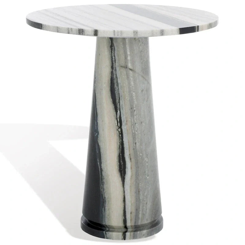 Tavolino d'appoggio rotondo alto in marmo Ghicu di SAFAVIEH Couture - 55,8 cm L x 53,3 cm P x 61 cm A - 53,3x53,3x61 cm