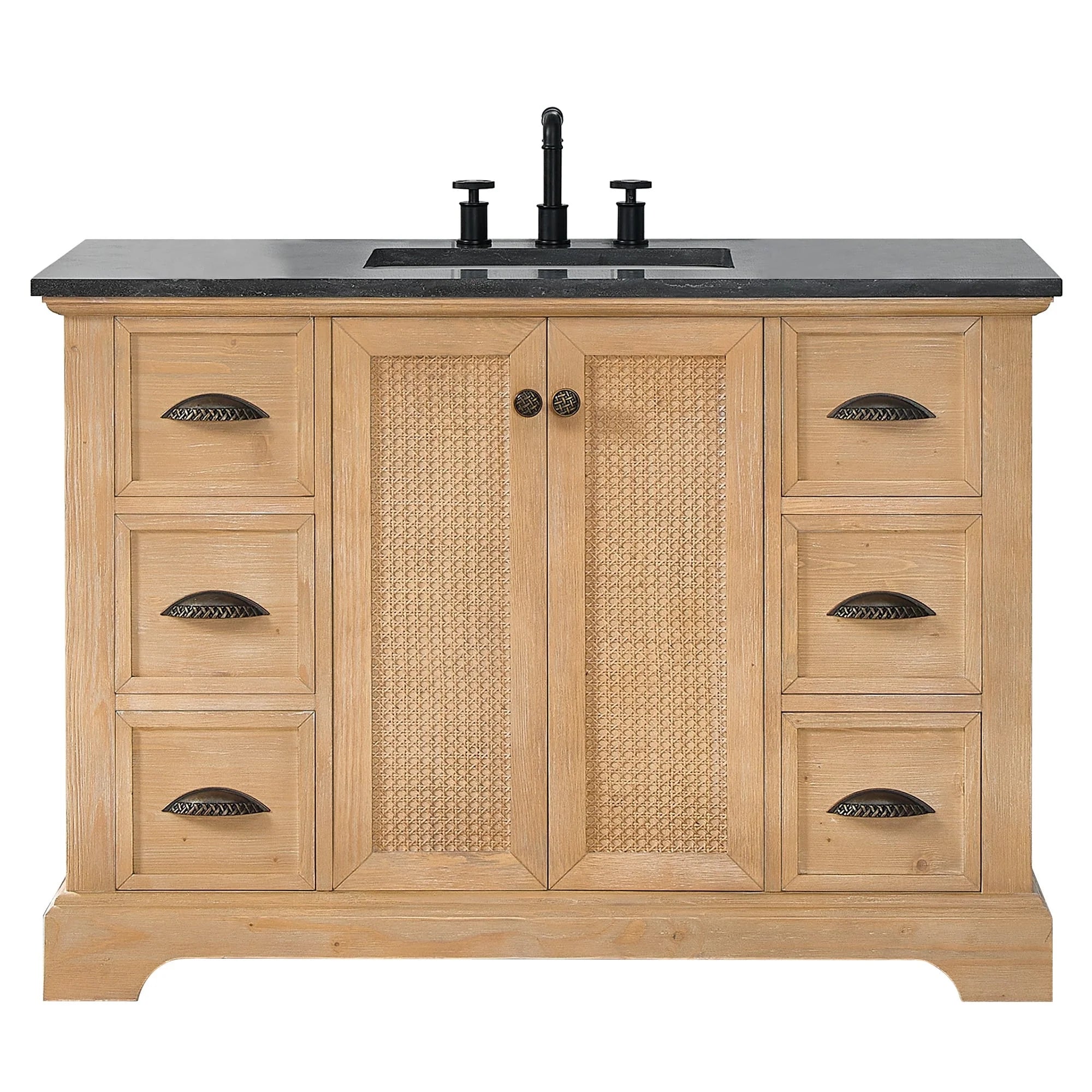 Mobile bagno Hervas con top in marmo naturale senza specchio