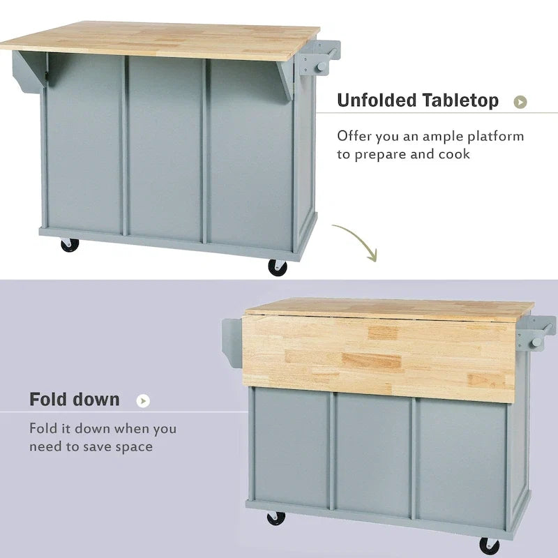 Carrello da Cucina su Ruote Portatile con Contenitore