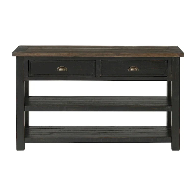 The Gray Barn Downington Consolle da Divano in Legno Massello a 2 Cassetti