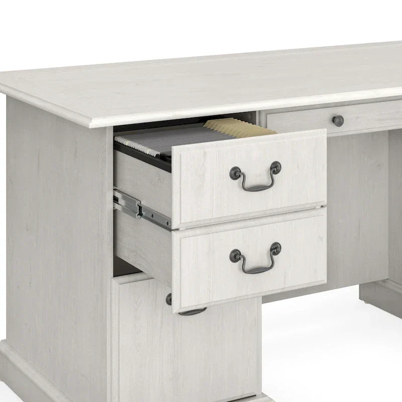 Scrivania Direzionale Bush Furniture Saratoga con Cassetti e Vani Contenitori