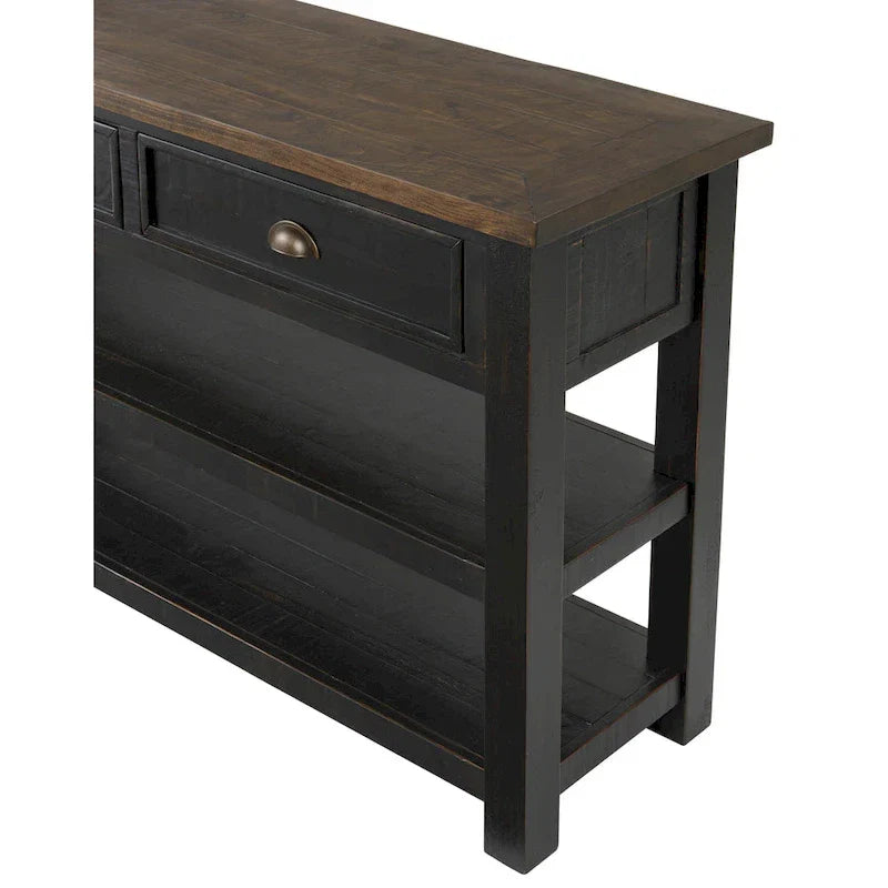 The Gray Barn Downington Consolle da Divano in Legno Massello a 2 Cassetti