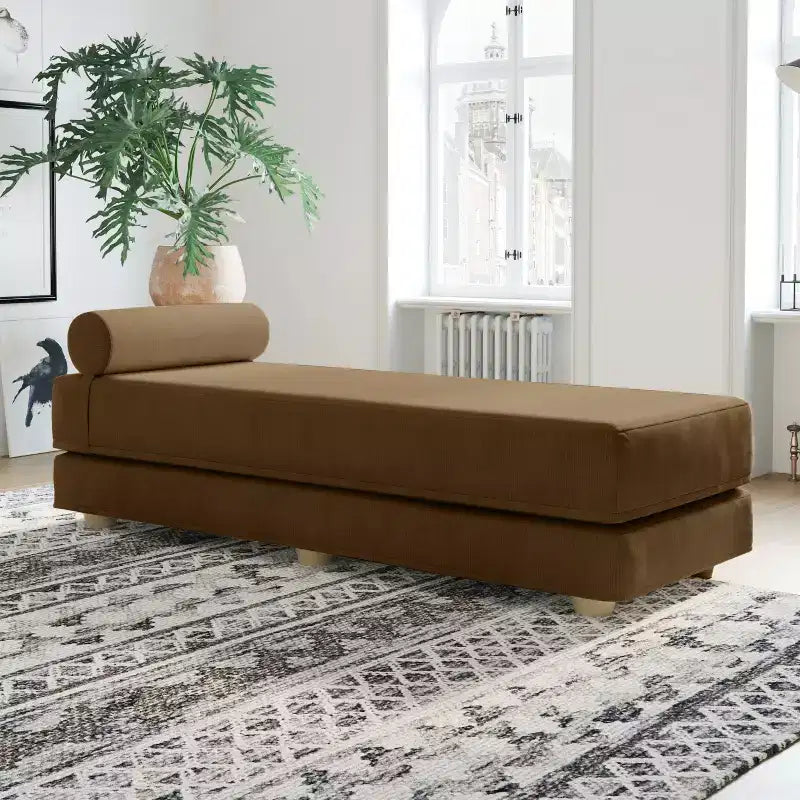 Divano letto / Letto estraibile queen-size - Microvelluto