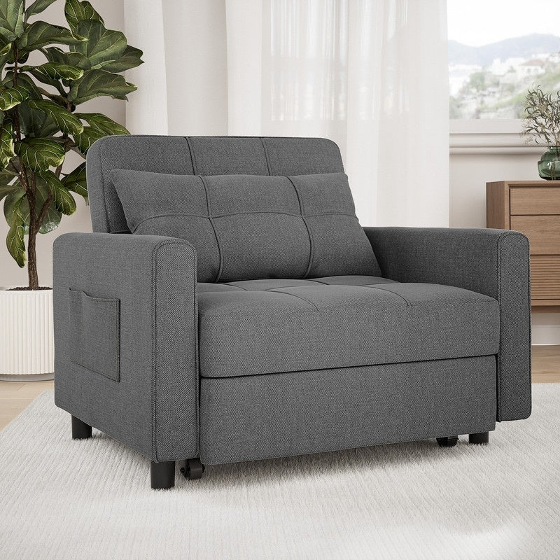 Divano letto trasformabile 3-in-1, Poltrona letto estraibile, Letto pieghevole convertibile per soggiorno