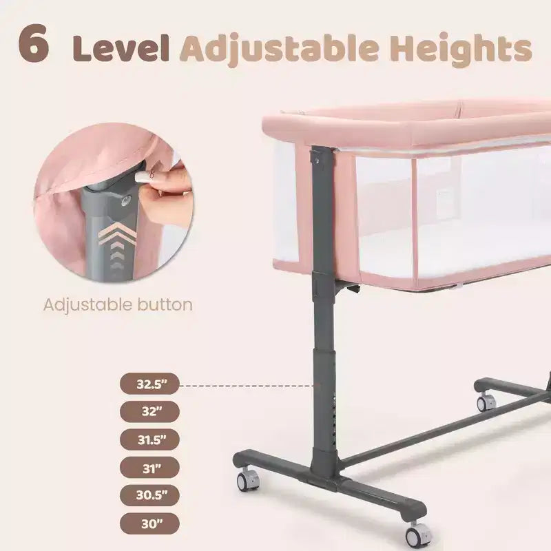 Moïse pour bébé à roulettes – Beige / Gris / Rose, Cododo, pour 1 bébé