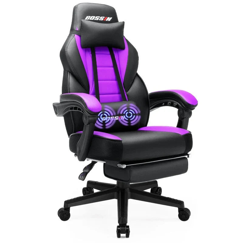 Sedia da gaming BOSSIN Racing Style, sedia da gamer per persone robuste fino a 136 kg, sedia da computer con schienale alto