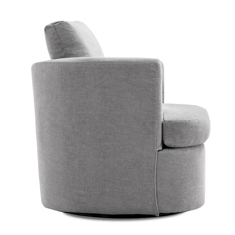 Set di poltrone a botte girevoli moderne imbottite in ciniglia, poltrona girevole moderna per soggiorno