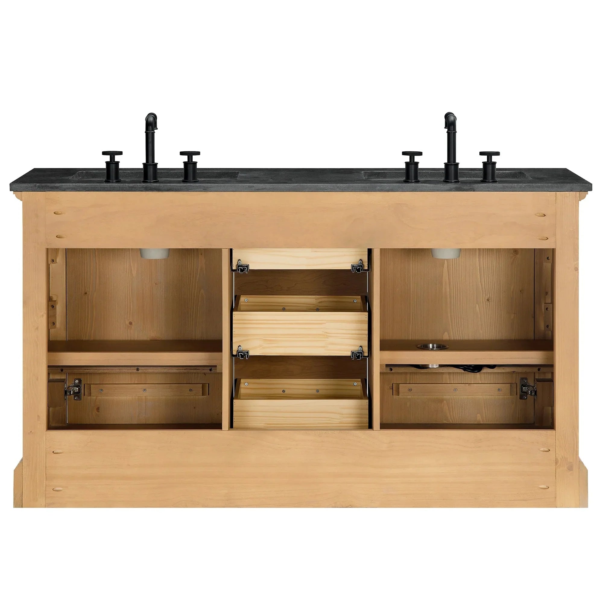 Mobile bagno Hervas con top in marmo naturale senza specchio