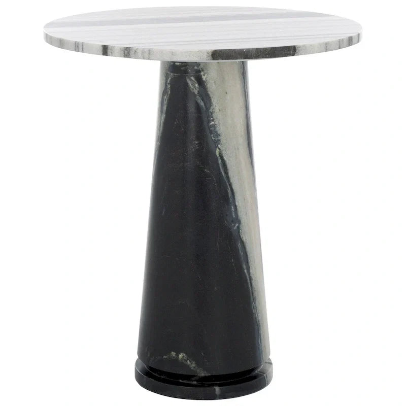 Tavolino d'appoggio rotondo alto in marmo Ghicu di SAFAVIEH Couture - 55,8 cm L x 53,3 cm P x 61 cm A - 53,3x53,3x61 cm