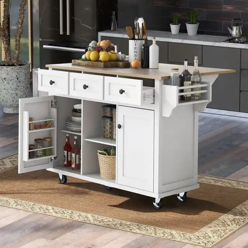 Carrello da Cucina su Ruote Portatile con Contenitore