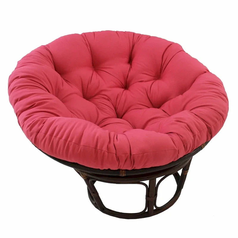 Sedia Papasan in rattan da 42 pollici con cuscino in twill