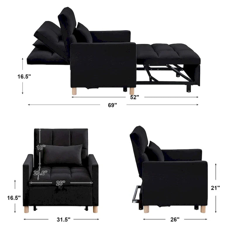 Aukfa Divano Letto Trasformabile per Una Persona con Cuscino