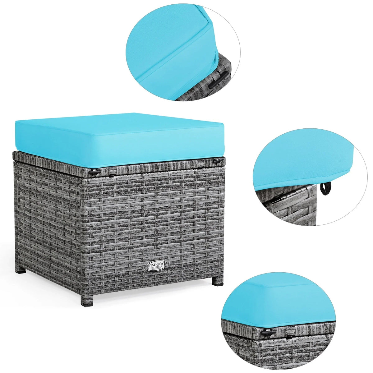 Costway Set da pranzo da 7 pezzi in rattan per esterni Divano componibile ottomano - Vedi dettagli