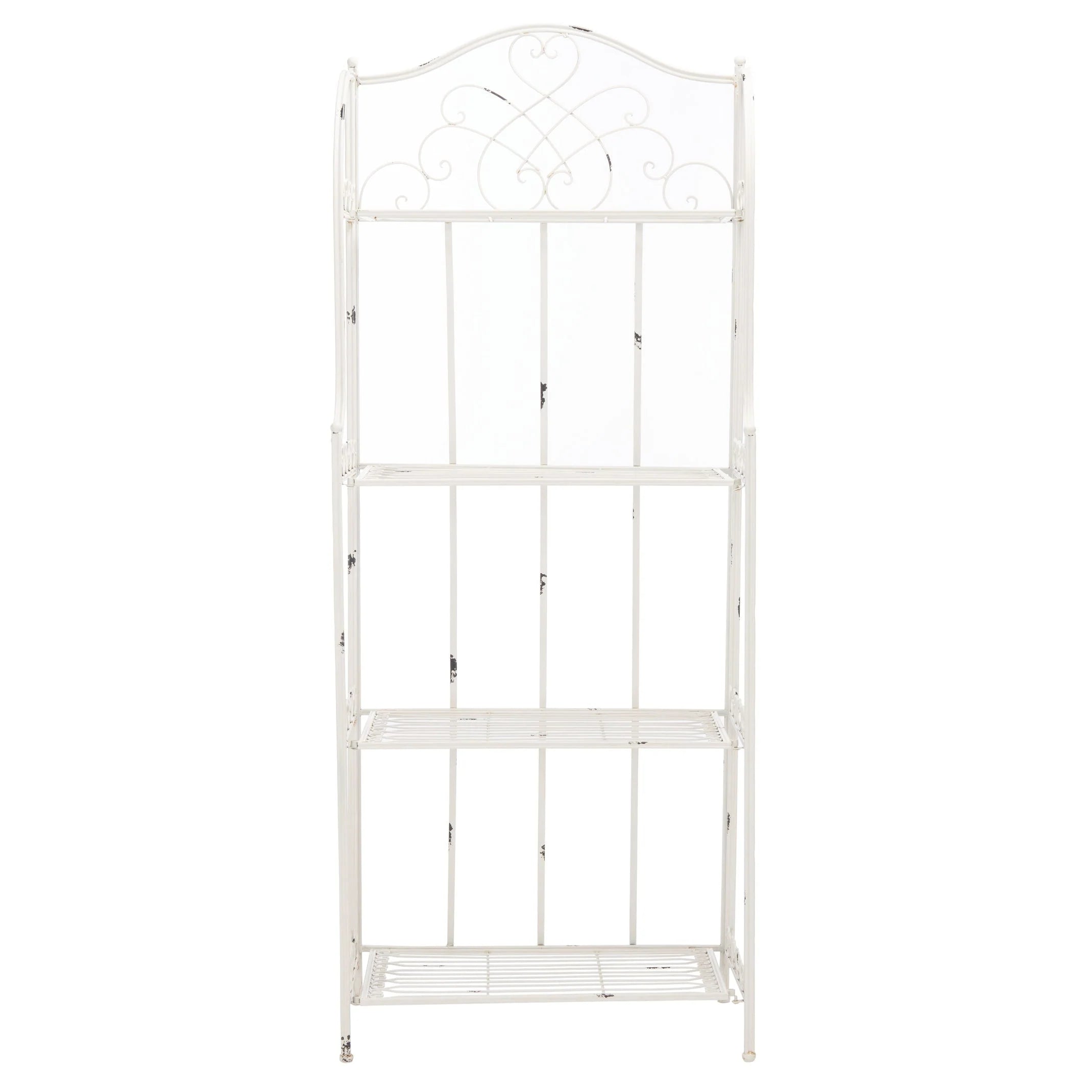 SAFAVIEH Bryn Scaffale da panettiere da esterno a 4 ripiani in ferro battuto vittoriano - 25 pollici L x 15 pollici P x 63 pollici H - 25 L x 15 P x 63 H