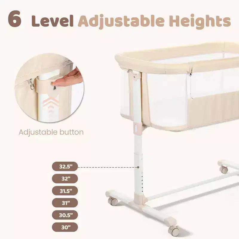 Moïse pour bébé à roulettes – Beige / Gris / Rose, Cododo, pour 1 bébé