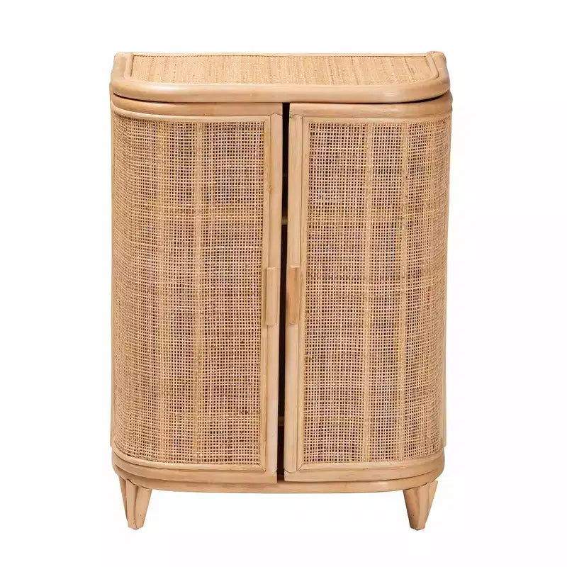 bali & pari Yanka Meuble de Rangement en Rotin Naturel: Fait à la Main, 2 Étagères, Design Bohème