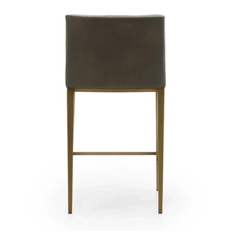 Sgabello da bancone Modrest Fairview moderno grigio e ottone