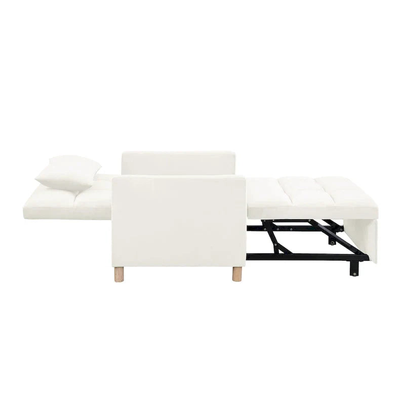 Divano letto 3 in 1 convertibile, poltrona e lettino, nero