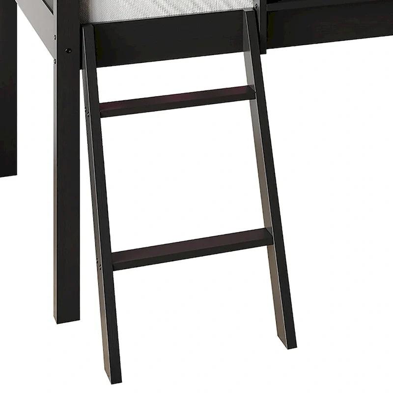 Letto a soppalco basso classico singolo CraftPorch con lavagna, scivolo e scaletta