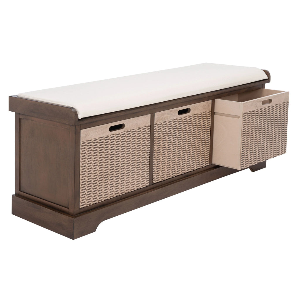 SAFAVIEH Fiorello Panca Contenitore a 3 Cassetti con Cuscino - 47,3 L x 15 P x 19 A - 47Lx15Px19A