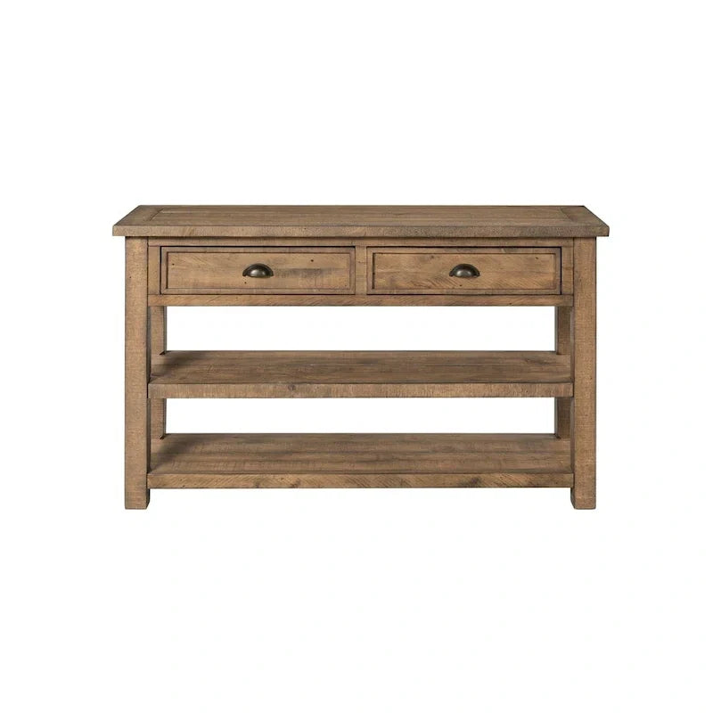 The Gray Barn Downington Consolle da Divano in Legno Massello a 2 Cassetti